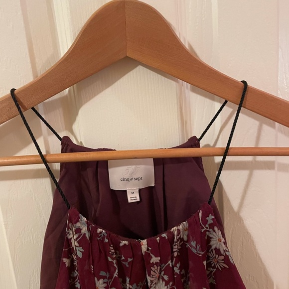 Cinq á sept purple floral silk dress - Picture 4 of 7